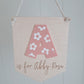 Name Bunting Wood with Floral Letter - Lou James Creations