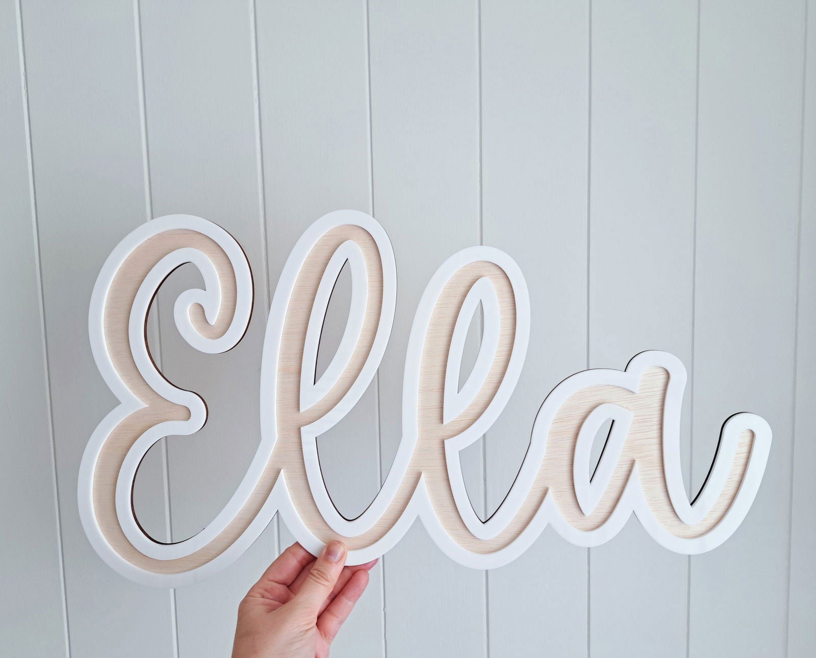 Name Frame Plaque - Wood Backing - Lou James Creations