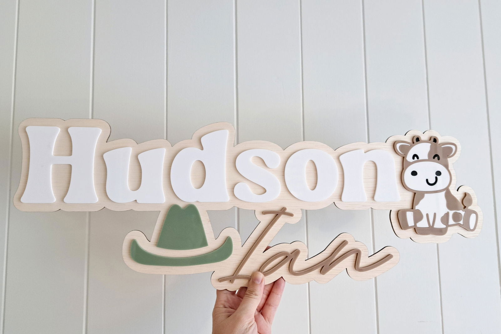 Name Plaque with Cow - Lou James Creations