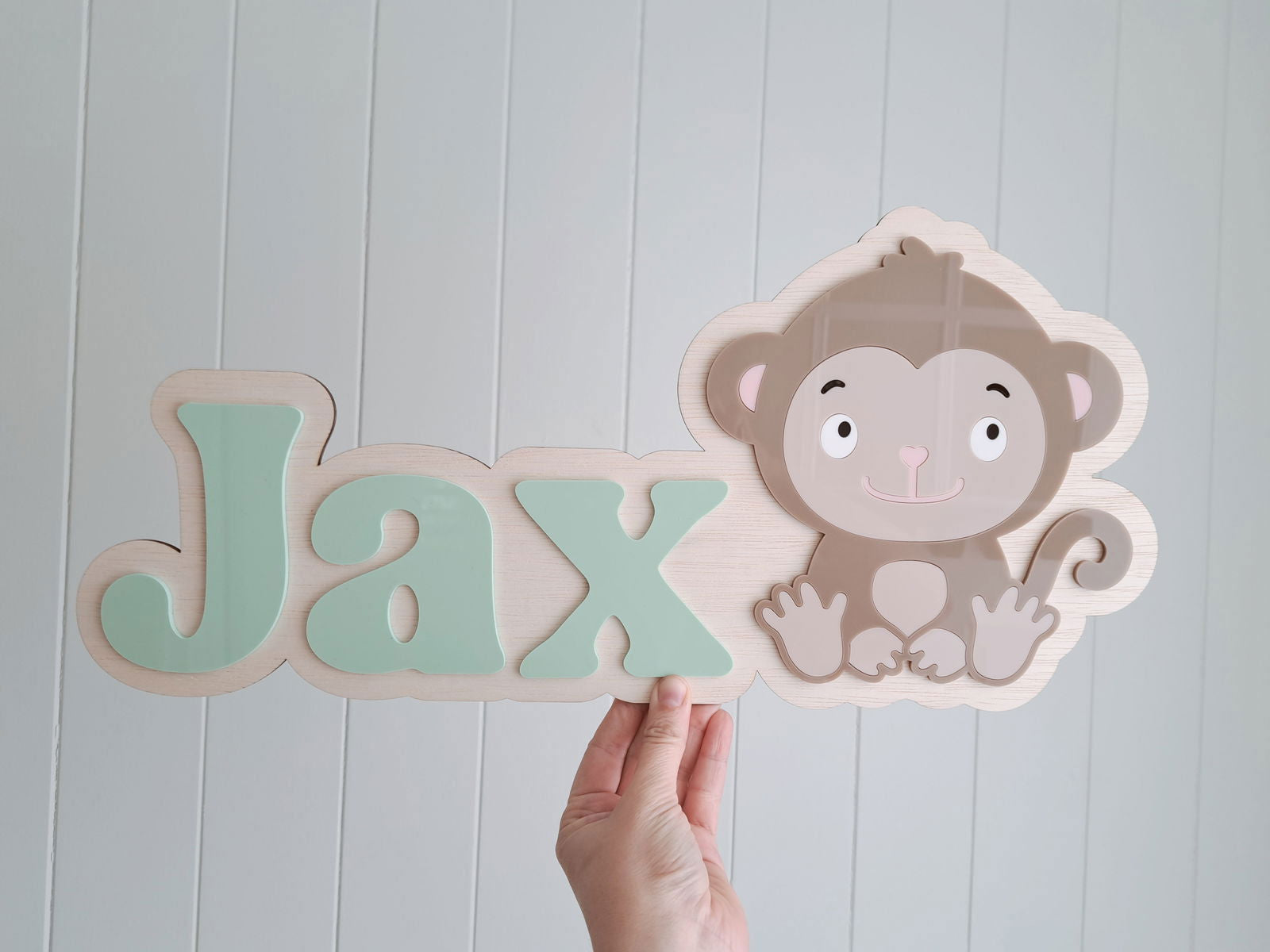 Name Plaque with Monkey - Lou James Creations