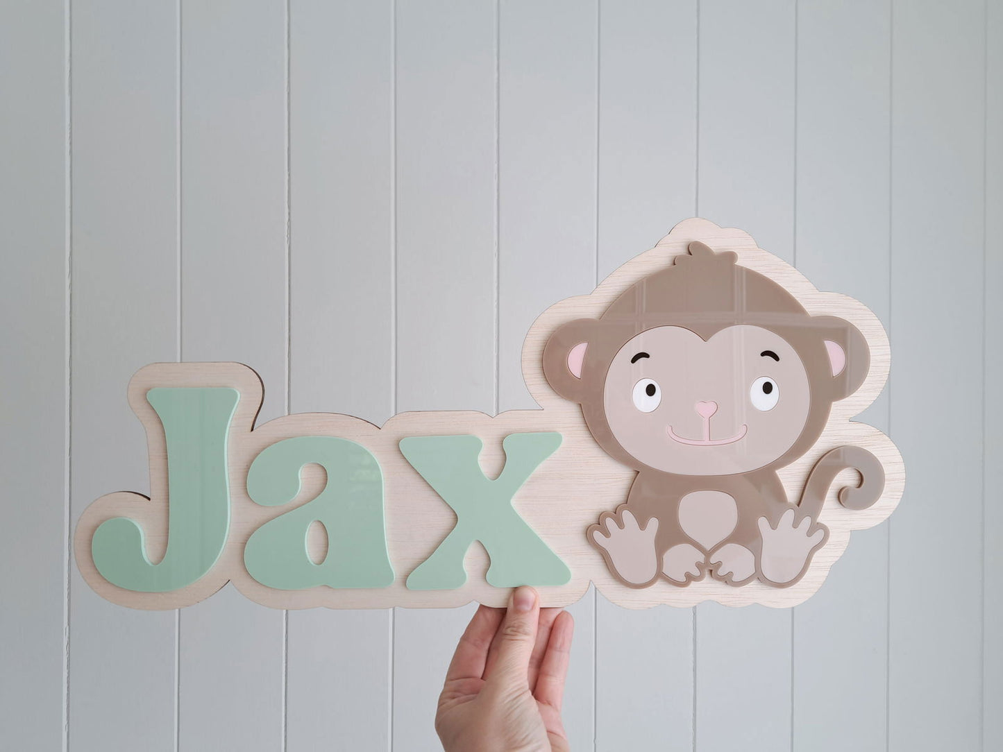 Name Plaque with Monkey - Lou James Creations