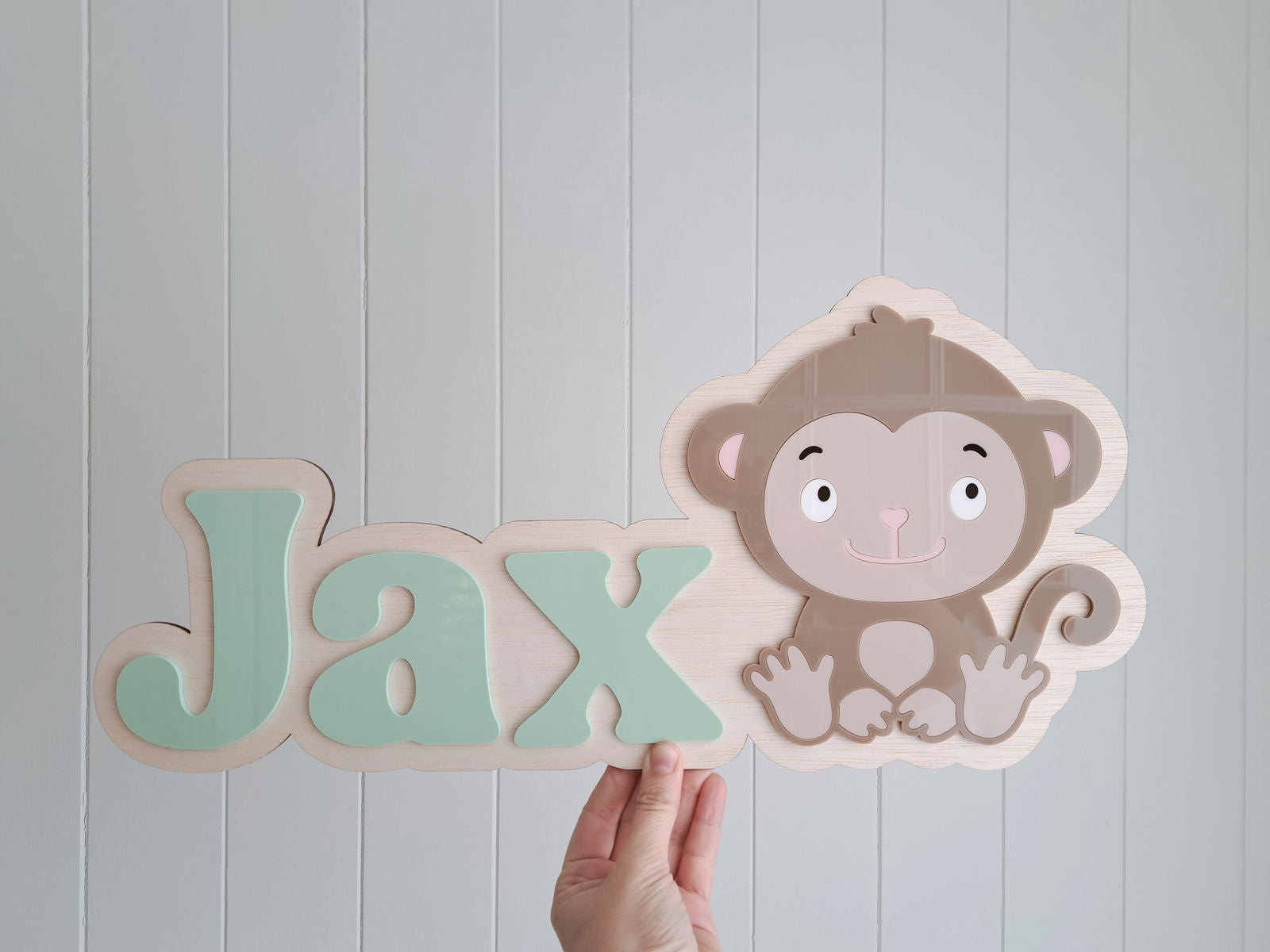 Name Plaque with Monkey - Lou James Creations