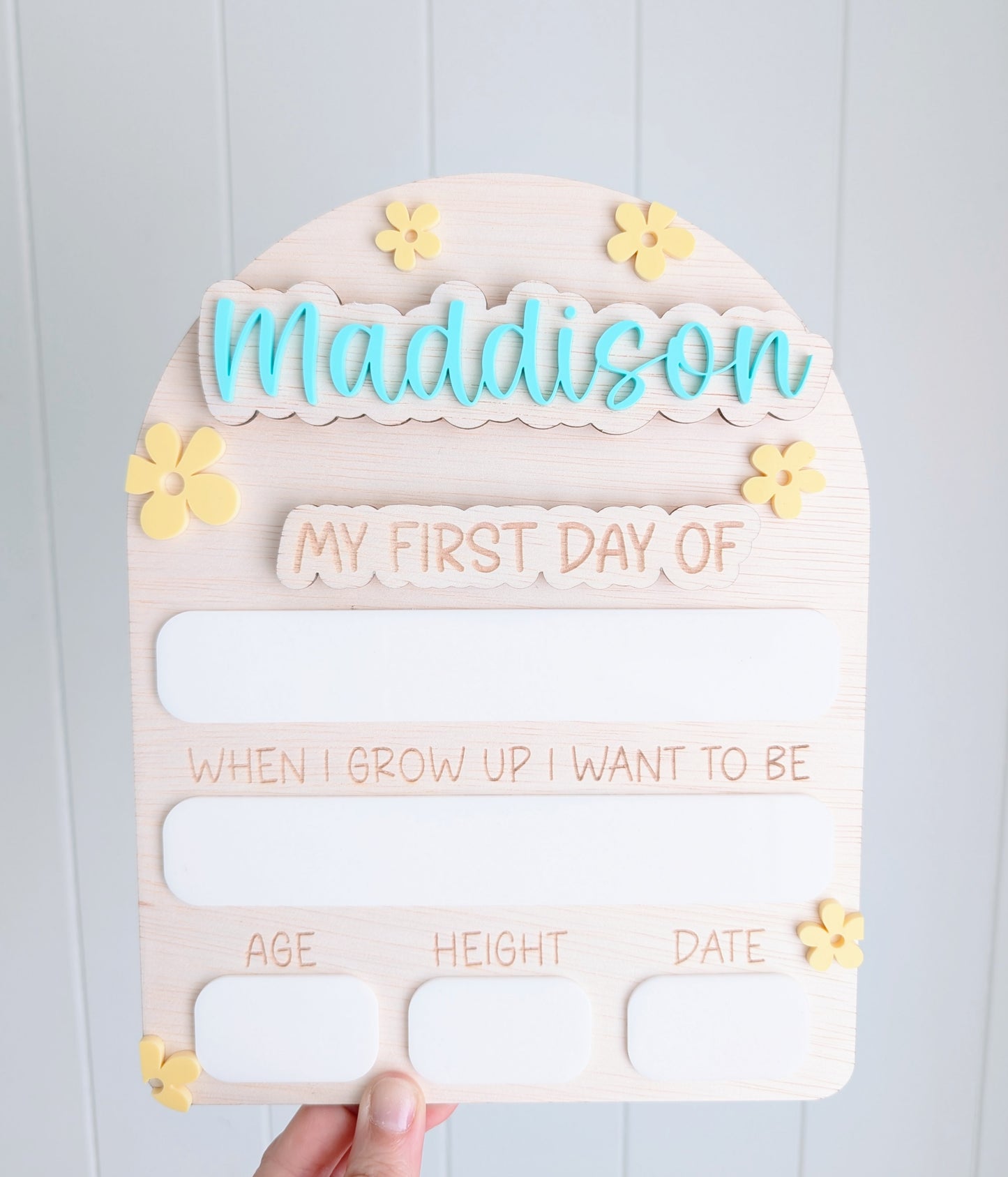 My First Day / My Last Day Personalised Wooden Arch - Daisy