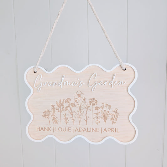Grandma's Garden Hanging Sign - Lou James Creations 