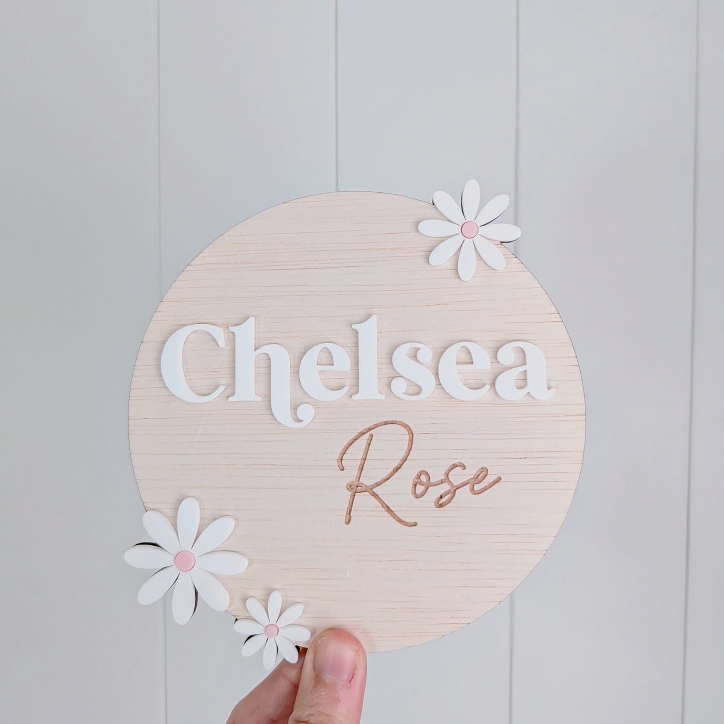 Name Announcement Daisy Plaque