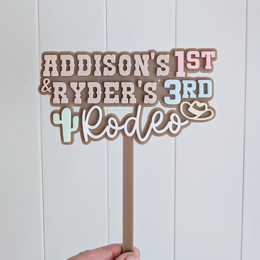 Cake Topper Double Layer - First Rodeo