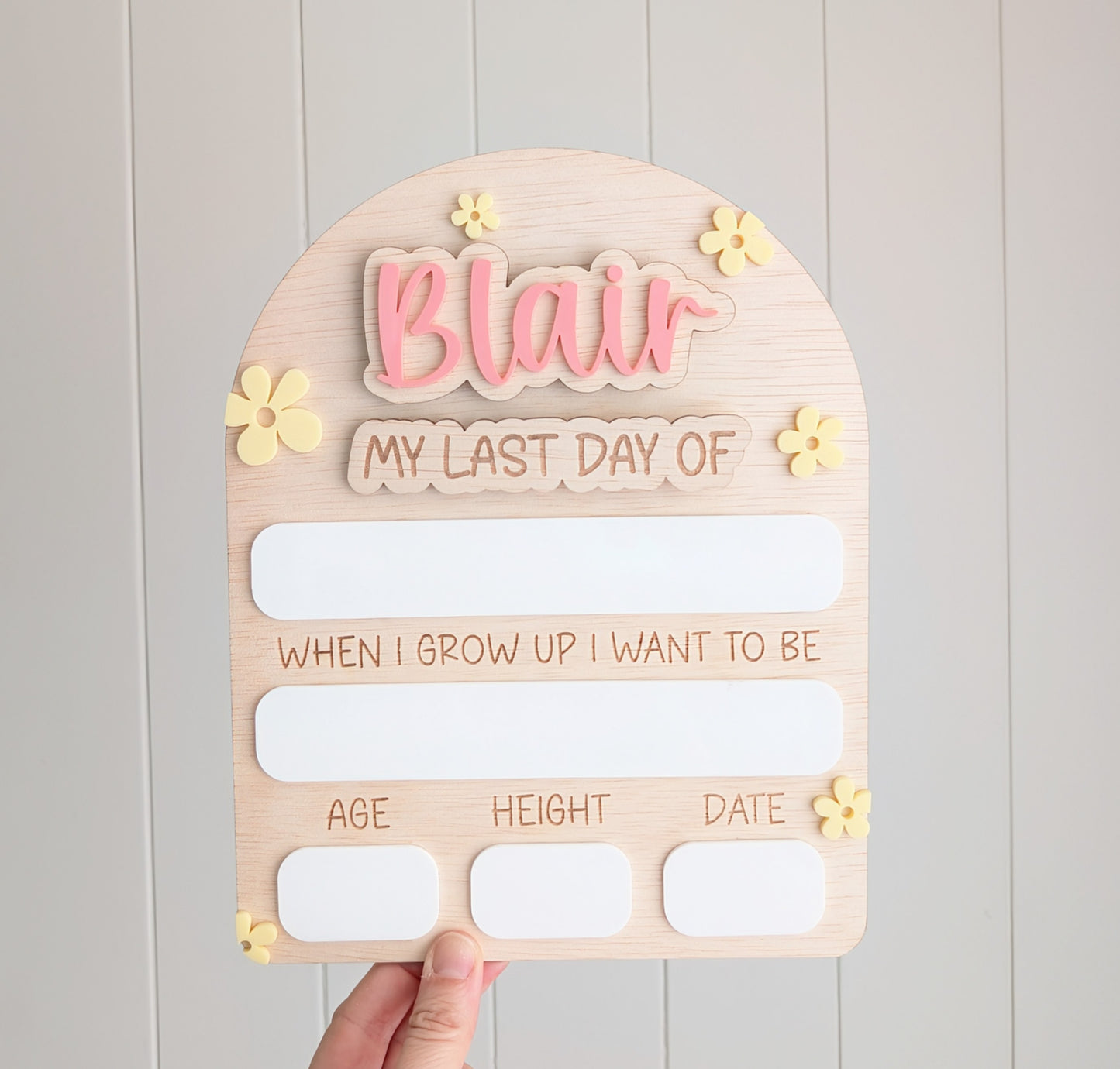 My First Day / My Last Day Personalised Wooden Arch - Daisy