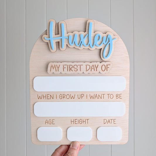 My First Day / My Last Day Personalised Wooden Arch - Classic