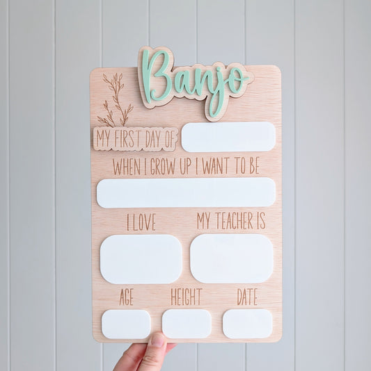 My First Day / My Last Day Board - Wood Interchangeable