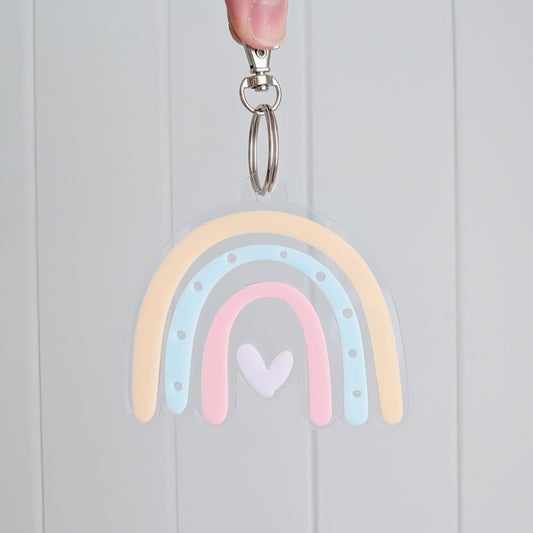 Rainbow Heart Keyring - Small