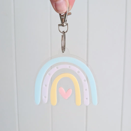 Rainbow Heart Keyring - Small