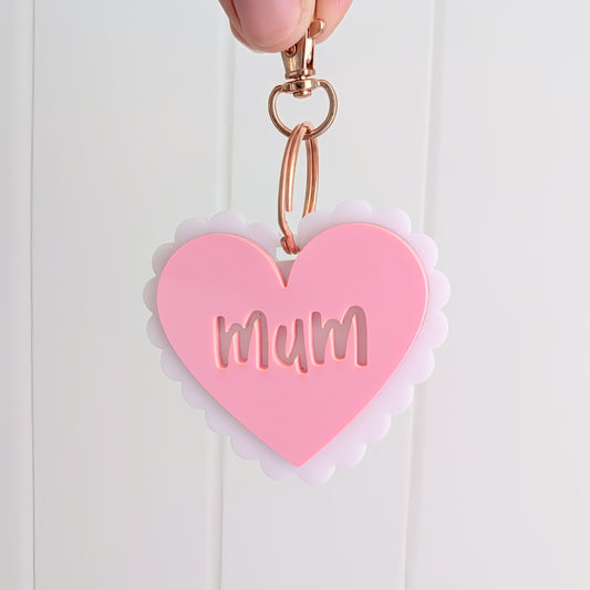 Scallop Heart Keyring