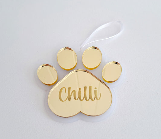 Paw Christmas Ornament - Lou James Creations