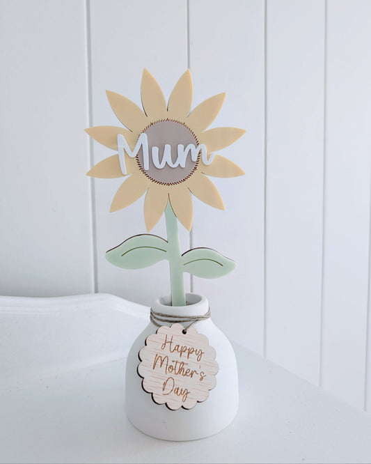 Personalised Sunflower in Vase - Lou James Creations