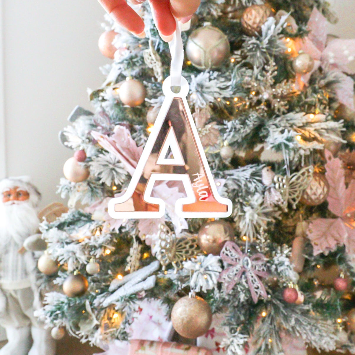 Christmas Letter Ornament with Engraved name