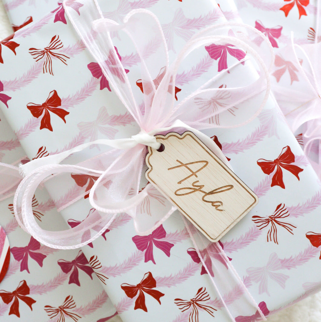Personalised Wooden Gift Tag - Engraved Name