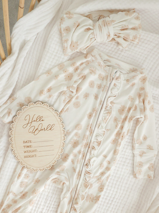 Vintage Oval Birth Announcement Plaque