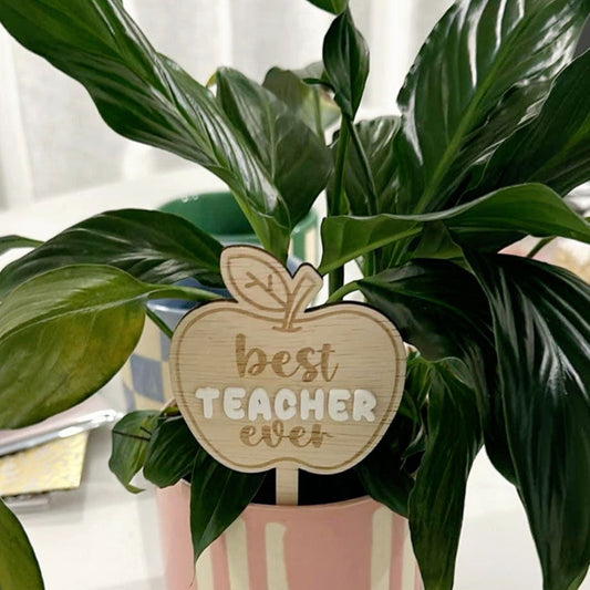 Plant Stake - Teacher Apple - Lou James Creations