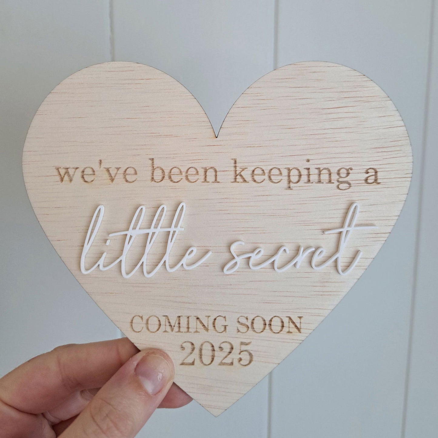Pregnancy Announcement Plaque - Little Secret - Lou James Creations