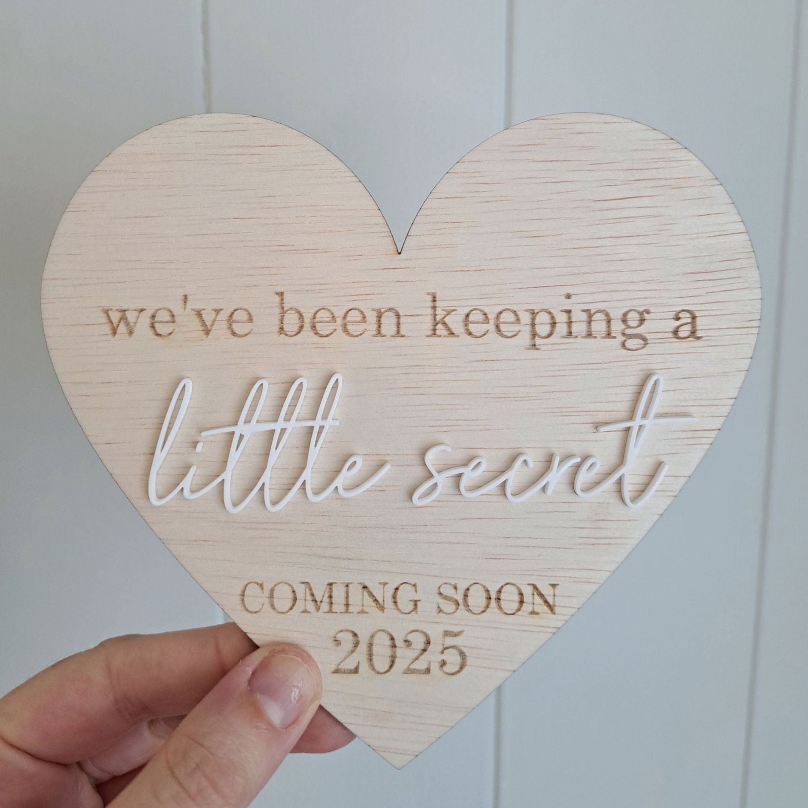 Pregnancy Announcement Plaque - Little Secret - Lou James Creations