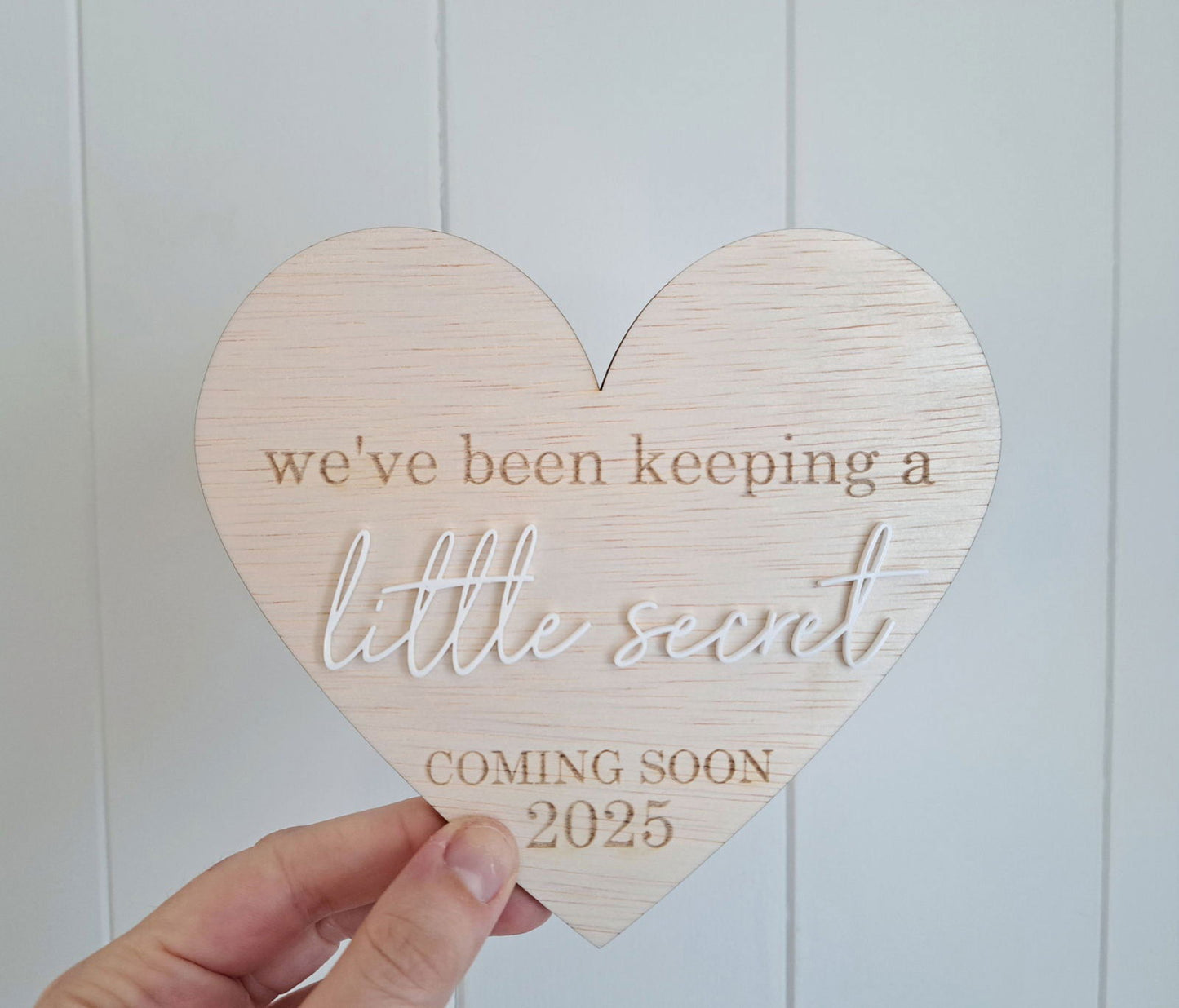Pregnancy Announcement Plaque - Little Secret - Lou James Creations