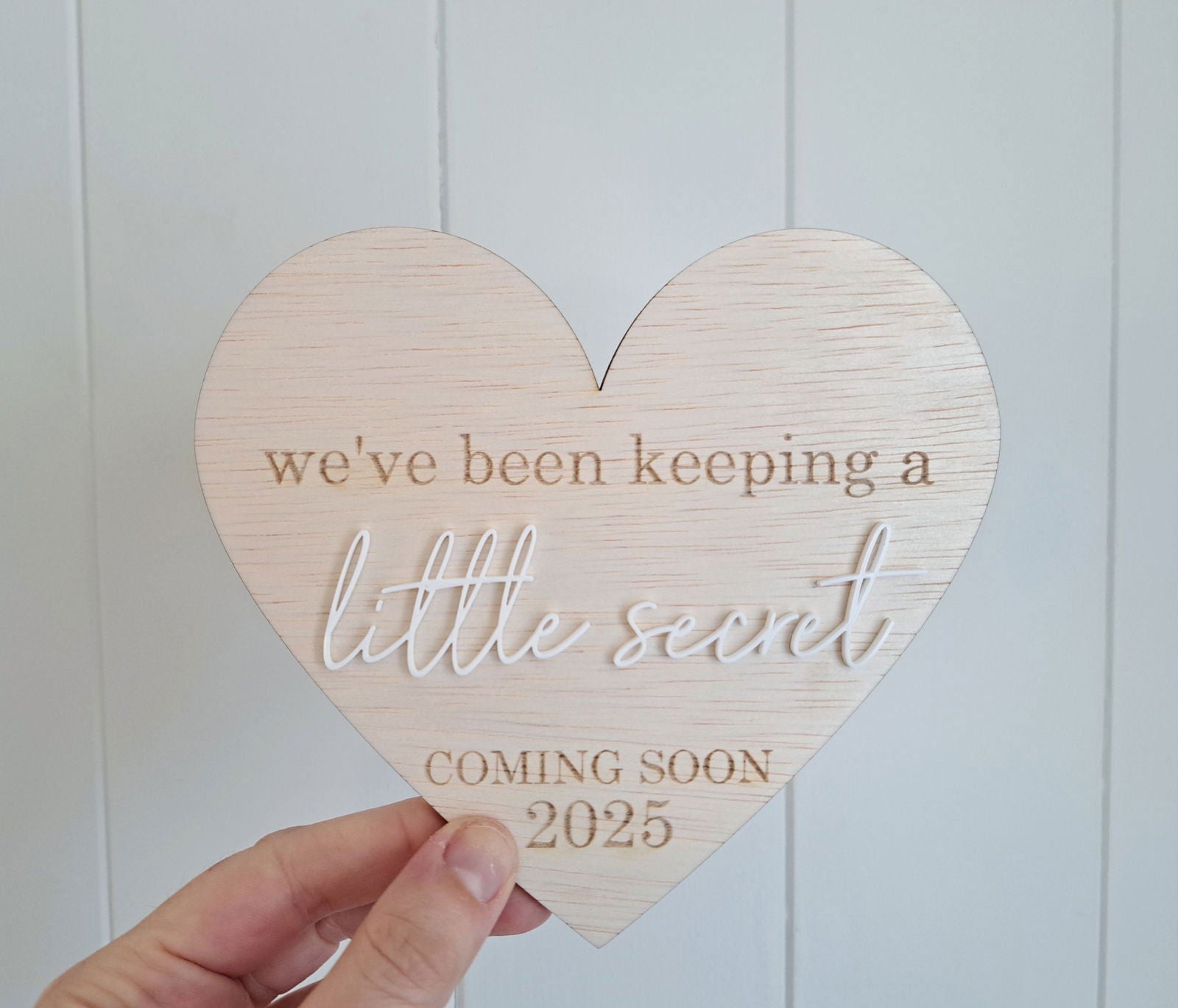 Pregnancy Announcement Plaque - Little Secret - Lou James Creations