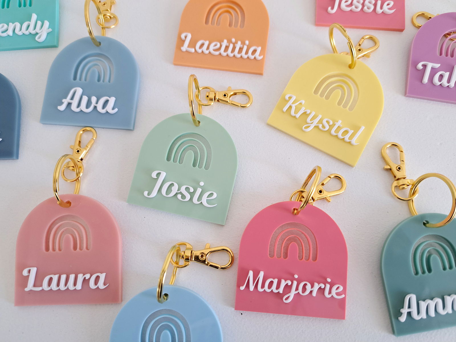 Rainbow Name Keyring - Lou James Creations