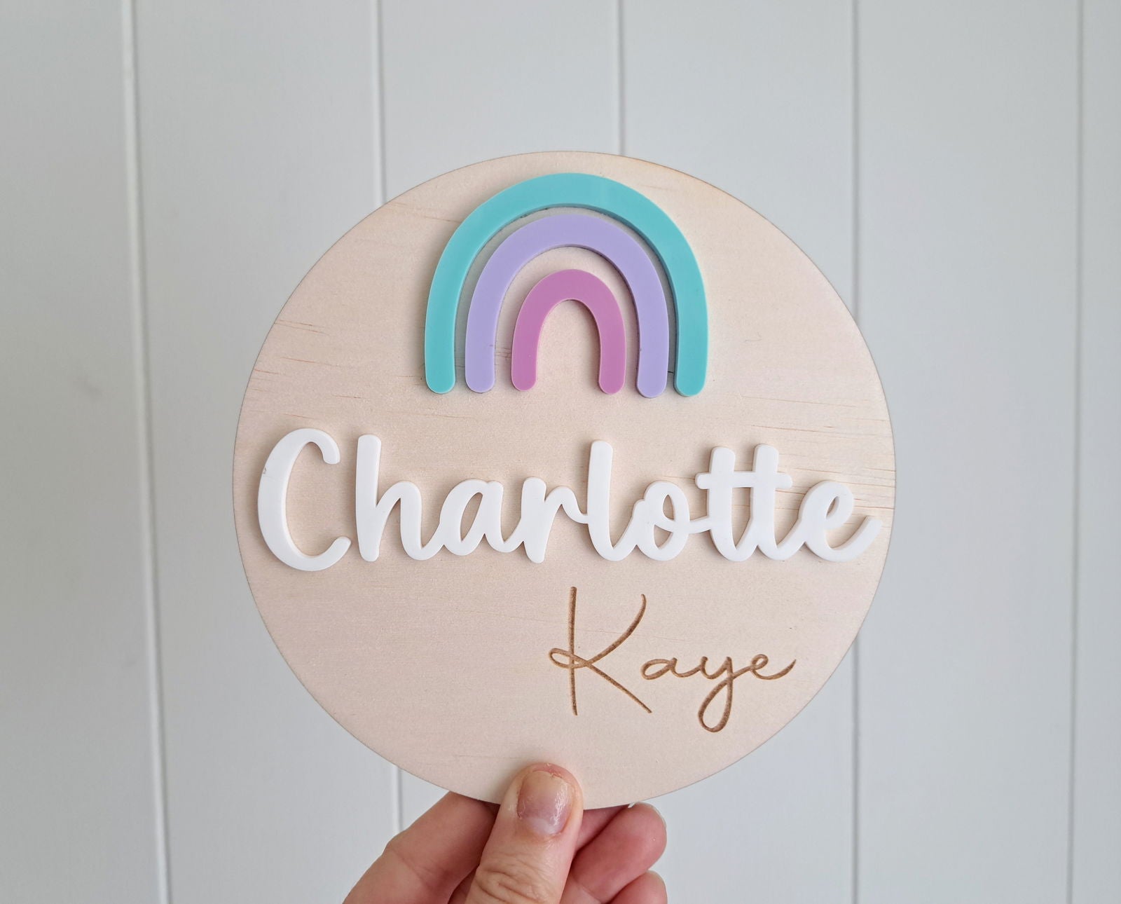 Rainbow Name Plaque - Lou James Creations