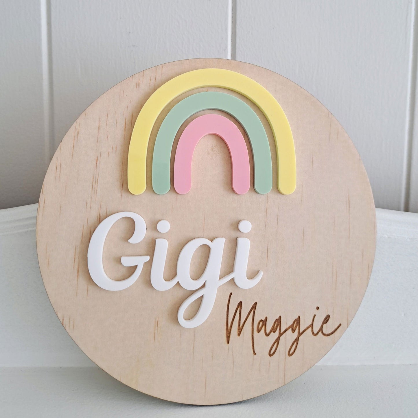 Rainbow Name Plaque - Lou James Creations