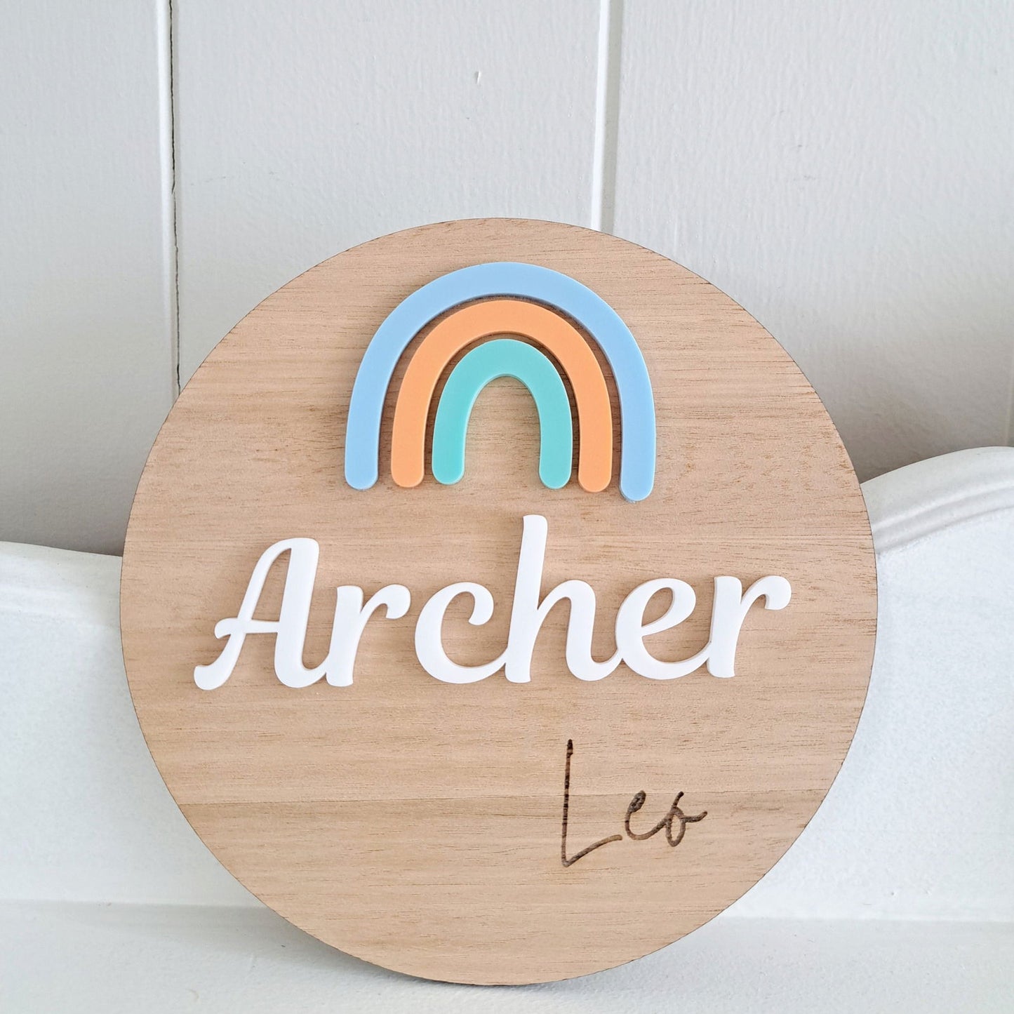 Rainbow Name Plaque - Lou James Creations