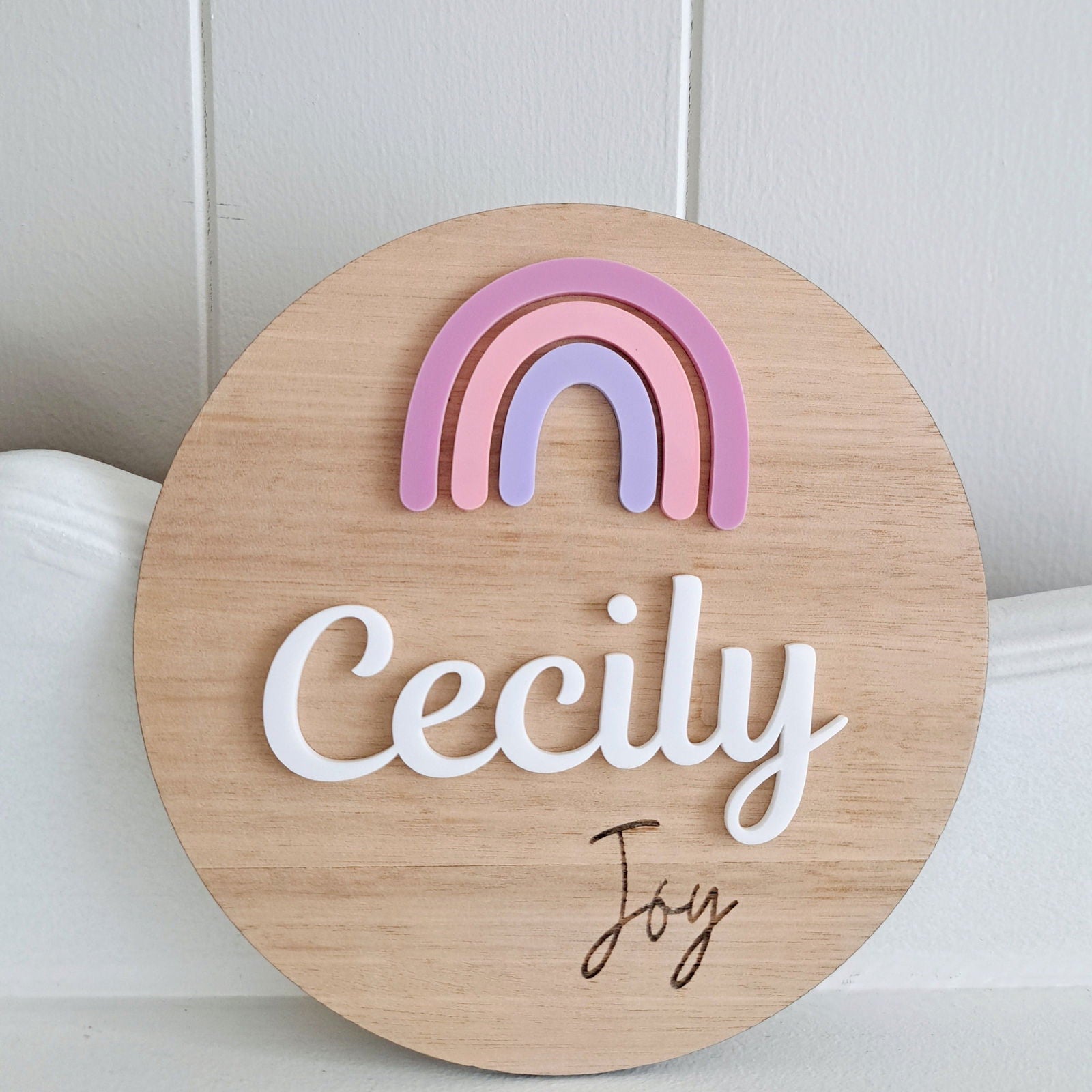 Rainbow Name Plaque - Lou James Creations