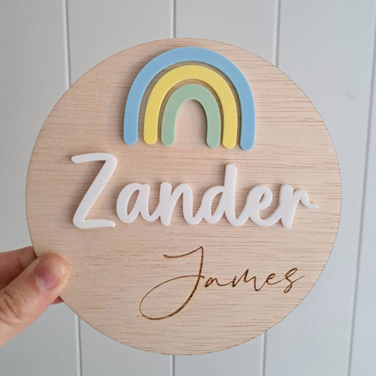 Rainbow Name Plaque - Lou James Creations 