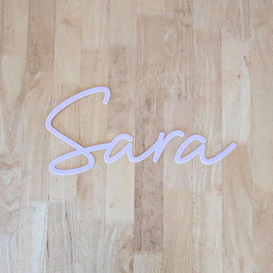 SARA Single Layer Strawberry Sorbet Name Plaque - Lou James Creations