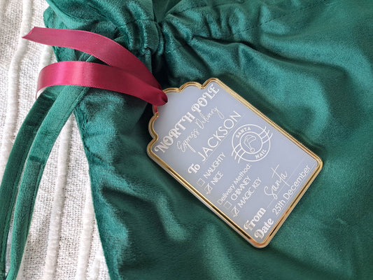 Santa Sack Personalised Tag - Naughty or Nice - Lou James Creations 