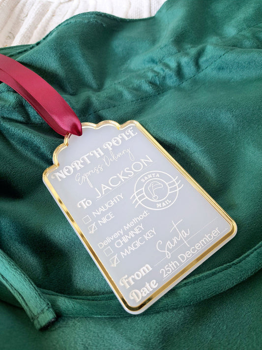 Santa Sack Personalised Tag - Naughty or Nice - Lou James Creations 