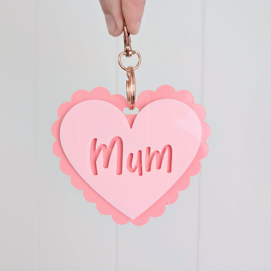 Scallop Heart Keyring - Lou James Creations