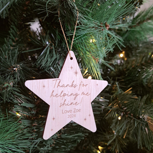 Star Teacher Christmas Ornament - Lou James Creations 