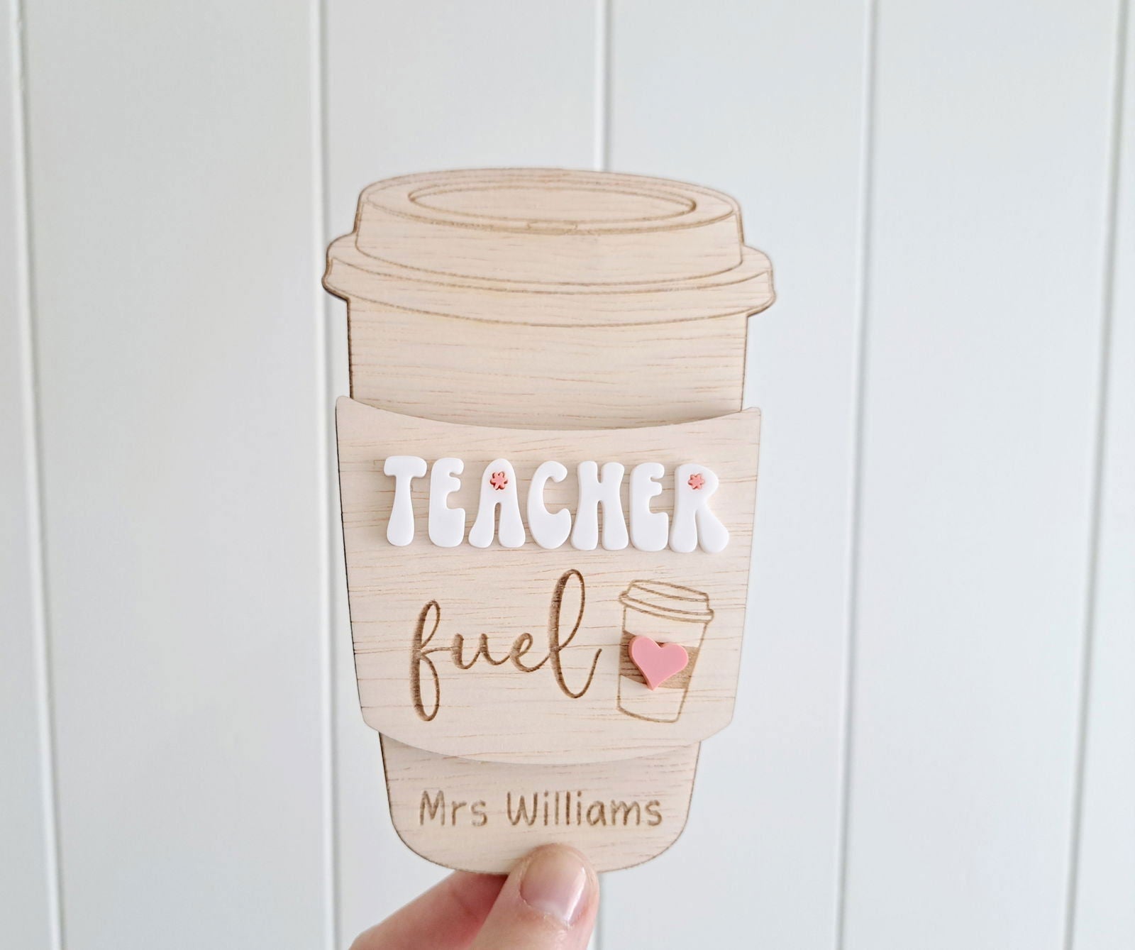 Teacher Coffee Cup Gift Voucher Holder - Lou James Creations