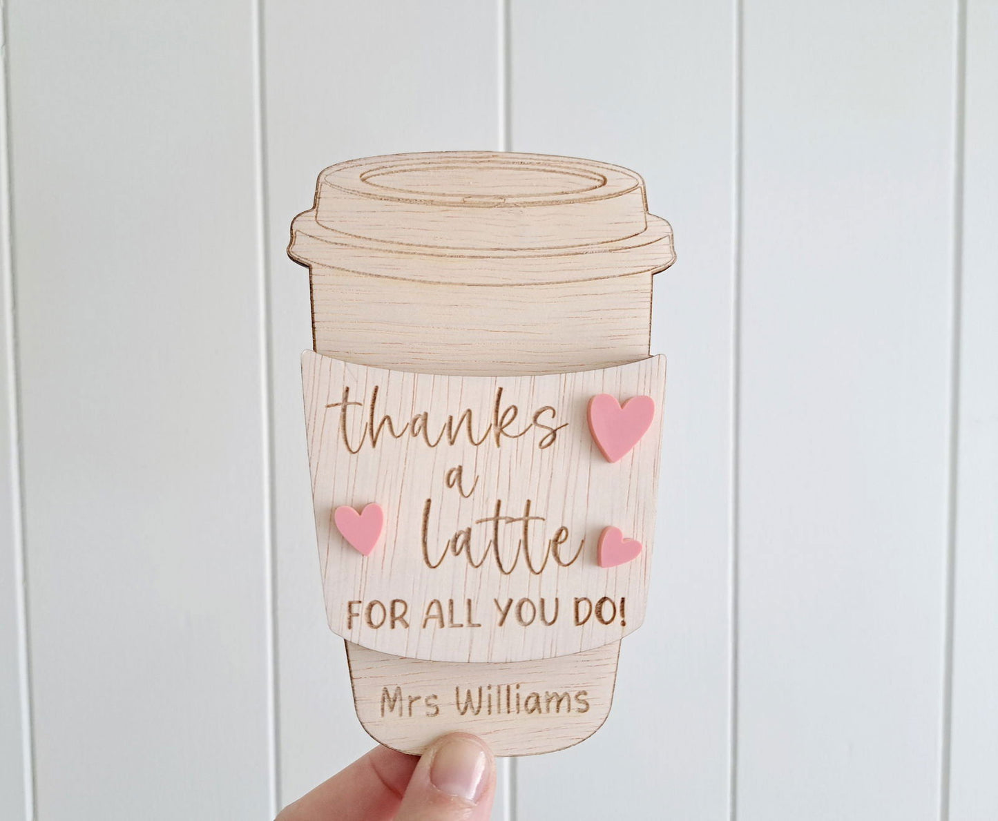Teacher Coffee Cup Gift Voucher Holder - Lou James Creations