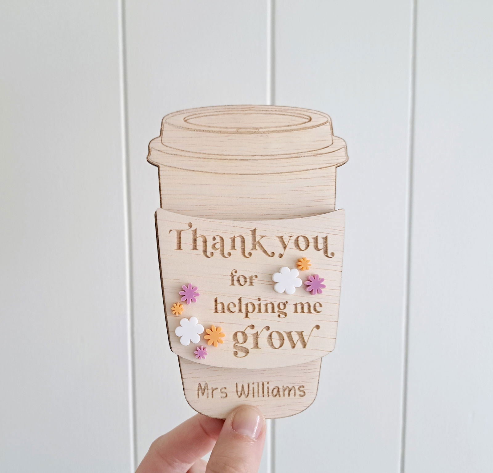 Teacher Coffee Cup Gift Voucher Holder - Lou James Creations