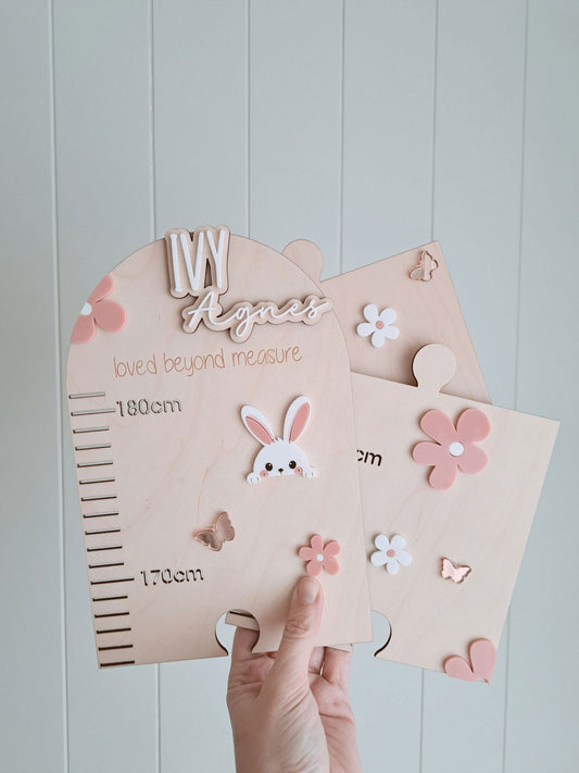 Wall Height Chart - Bunny - Lou James Creations
