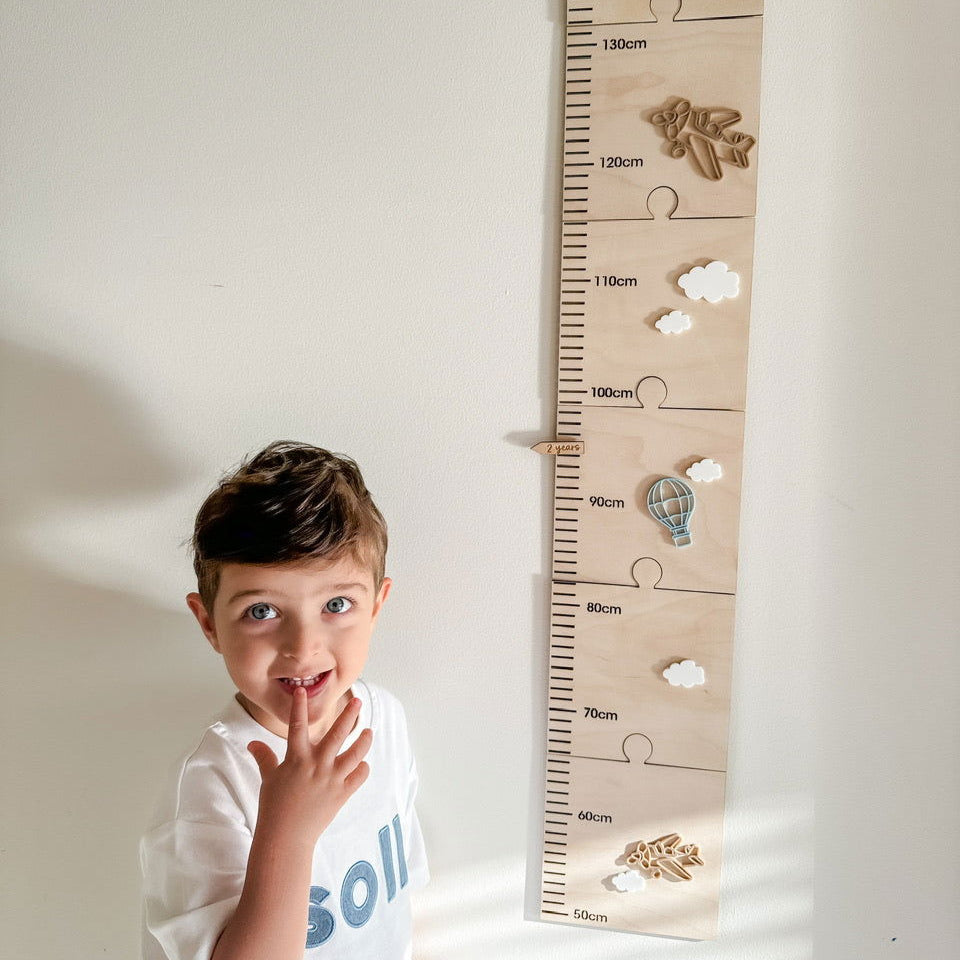 Wall Height Chart - Hot Air Balloon - Lou James Creations