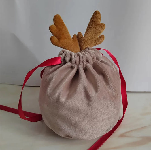 Mini Reindeer Velvet Sack
