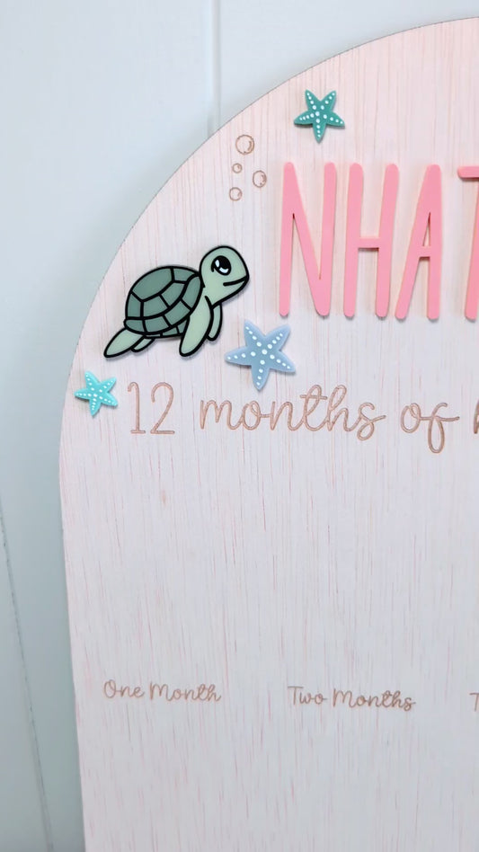 Birthday 12 Month Photo Board - Under the Sea Theme