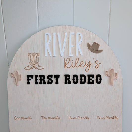 Birthday 12 Month Photo Board - First Rodeo Theme