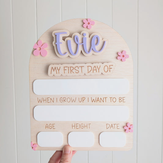 My First Day / My Last Day Personalised Wooden Arch - Daisy