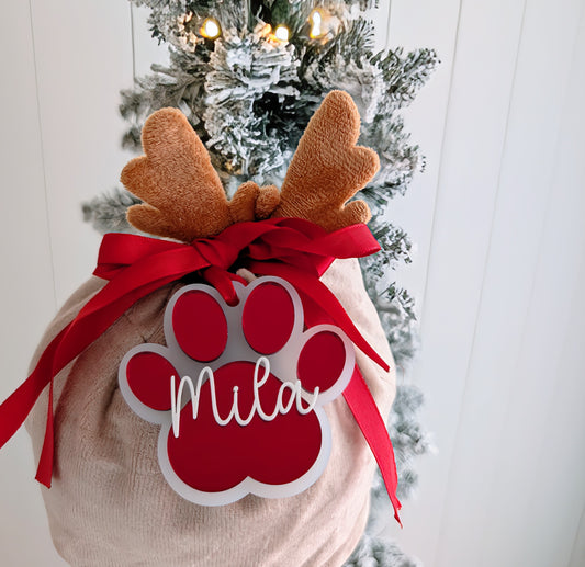 Paw Christmas Gift Tag