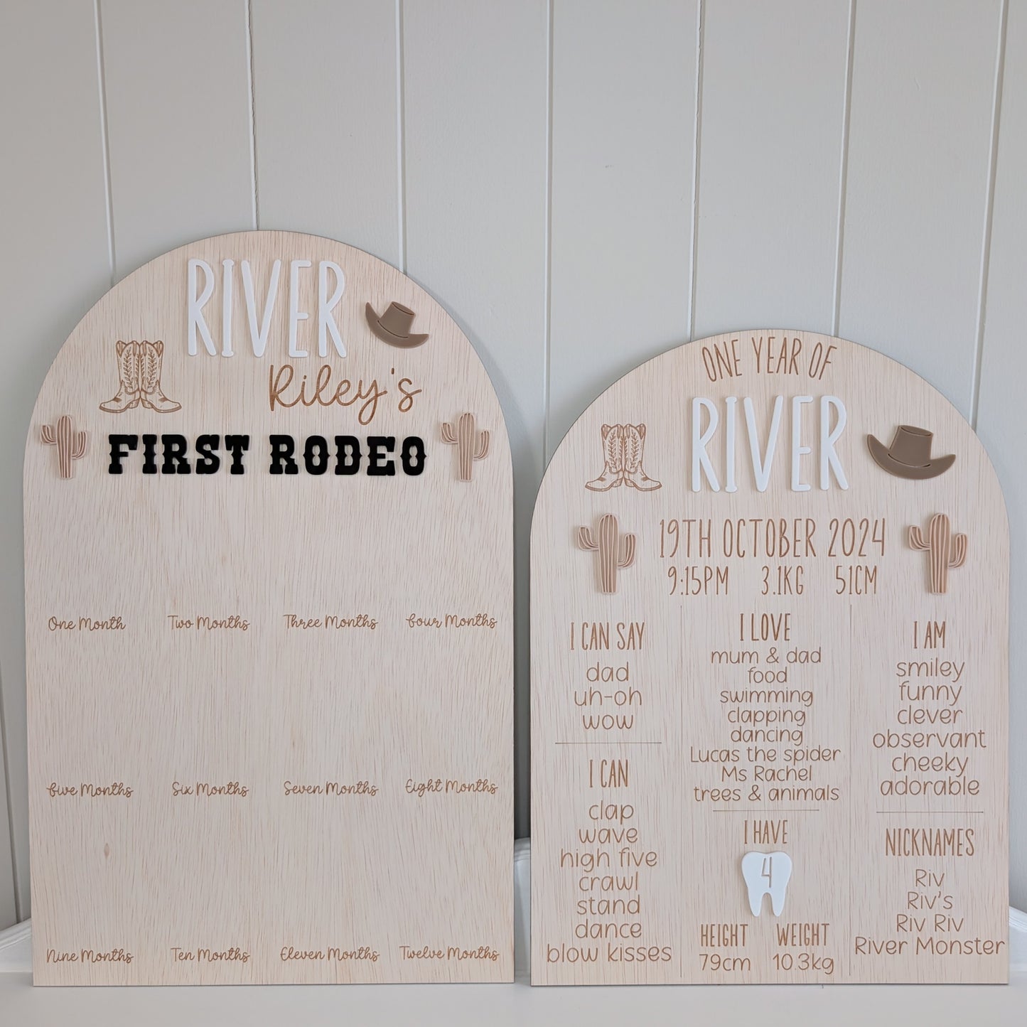 Birthday 12 Month Photo Board - First Rodeo Theme