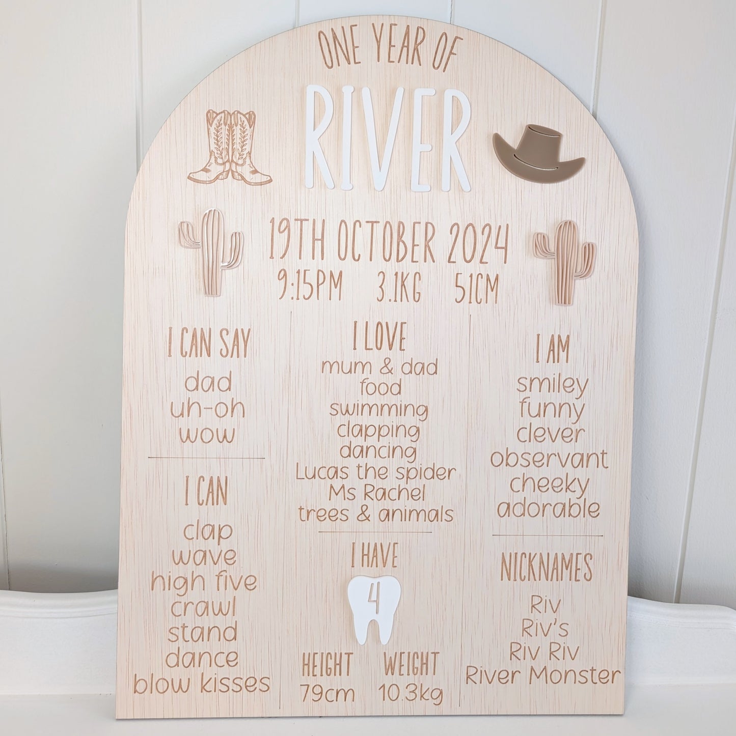 Milestone Board - First Rodeo Theme