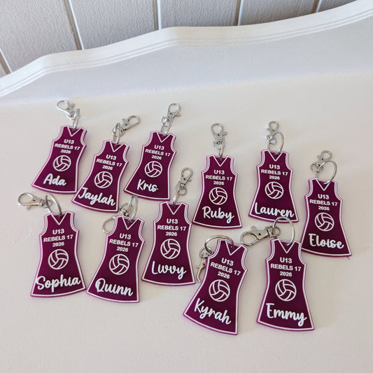 Netball Dress Team Keyring